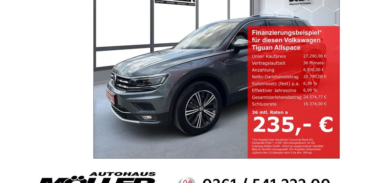 VW Tiguan Allspace 79.120 km 26.980 &euro; Erfurt 99087